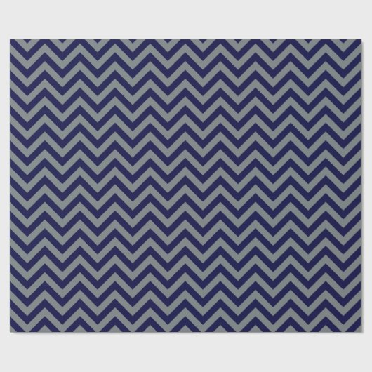 Navy Blue, Charcoal Large Zickzack ZigZag Muster Geschenkpapier (Flach)