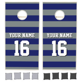 Navy Blue Charcoal Team Jersey Preppy Strip