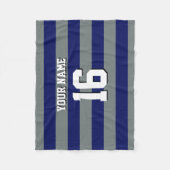 Navy Blue Charcoal Team Jersey Preppy Strip Fleecedecke (Vorderseite)