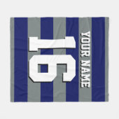 Navy Blue Charcoal Team Jersey Preppy Strip Fleecedecke (Vorderseite (Horizontal))