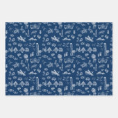 Navy Blue Charleston Toile Gift Wrap Geschenkpapier Set (Vorderseite 3)