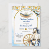 Navy Blue Charro Präsentation 3 Jahre Einladung (Vorderseite)