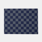 Navy Blue Checkerboard Fußmatte (Vorderseite)