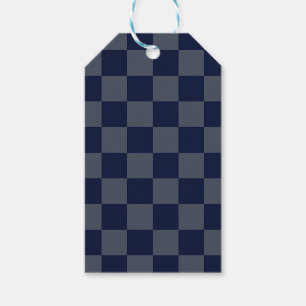 Navy Blue Checkerboard Geschenkanhänger