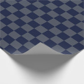 Navy Blue Checkerboard Geschenkpapier (Ecke)