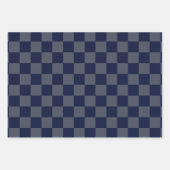 Navy Blue Checkerboard Geschenkpapier Set (Vorderseite 2)