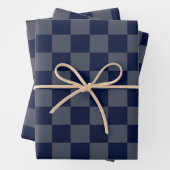 Navy Blue Checkerboard Geschenkpapier Set (Beispiel)