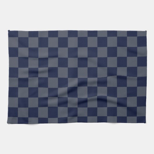 Navy Blue Checkerboard Geschirrtuch (Horizontal)
