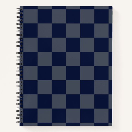 Navy Blue Checkerboard Notizblock (Vorderseite)
