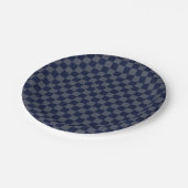 Navy Blue Checkerboard Pappteller (Schrägansicht)
