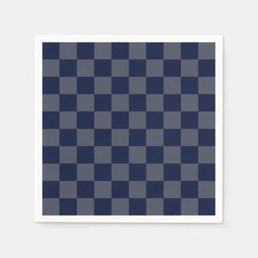 Navy Blue Checkerboard Serviette (Vorderseite)