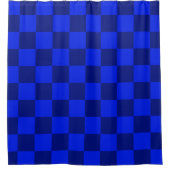 Navy Blue Checkered Duschvorhang (Vorderseite)