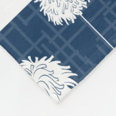 Navy Blue Cheerleader Pom Pom Pattern Fleecedecke (Ecke)
