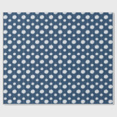 Navy Blue Cheerleader Pom Pom Pattern Geschenkpapier (Flach)