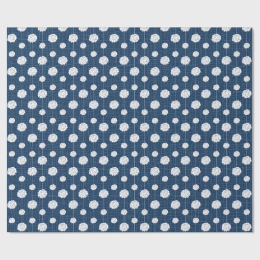 Navy Blue Cheerleader Pom Pom Pattern Geschenkpapier (Flach)