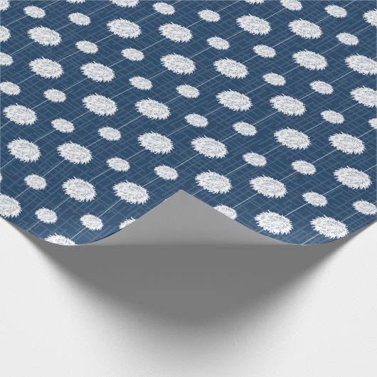 Navy Blue Cheerleader Pom Pom Pattern Geschenkpapier (Ecke)