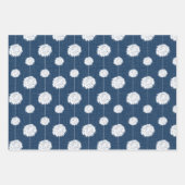 Navy Blue Cheerleader Pom Pom Pattern Geschenkpapier Set (Vorderseite 3)
