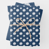 Navy Blue Cheerleader Pom Pom Pattern Geschenkpapier Set (Beispiel)