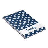 Navy Blue Cheerleader Pom Pom Pattern Notizblock (Rechte Seite)