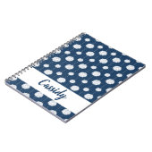 Navy Blue Cheerleader Pom Pom Pattern Notizblock (Linke Seite)