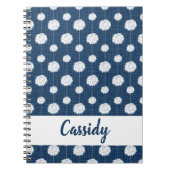 Navy Blue Cheerleader Pom Pom Pattern Notizblock (Vorderseite)