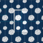 Navy Blue Cheerleader Pom Pom Pattern Stoff (Kachel)