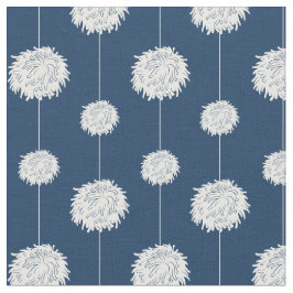 Navy Blue Cheerleader Pom Pom Pattern Stoff
