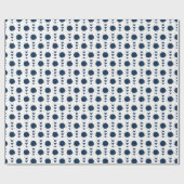 Navy Blue Cheerleader Pom Poms & Hearts Muster Geschenkpapier (Flach)