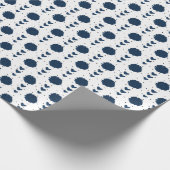 Navy Blue Cheerleader Pom Poms & Hearts Muster Geschenkpapier (Ecke)