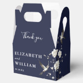 Navy Blue Chinoiserie Floral Wedding Vielen Dank Geschenkschachtel (Geöffnet)