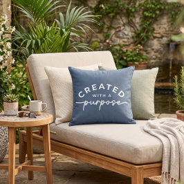 Navy Blue Christliches Zitat Throw Pillow Kissen