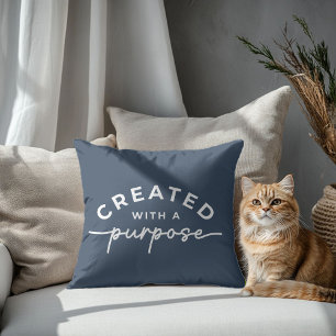 Navy Blue Christliches Zitat Throw Pillow Kissen