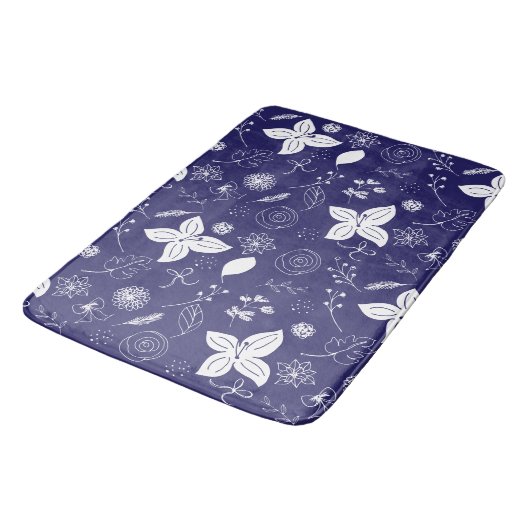 Navy Blue Christmas Badematte (Schrägansicht)