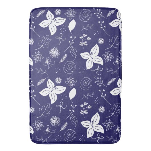 Navy Blue Christmas Badematte (Vorderseite Vertikal)