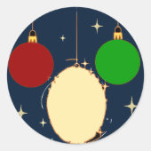 Navy Blue Christmas Bauble Sticker (Vorderseite)