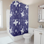 Navy Blue Christmas Duschvorhang (Beispiel)