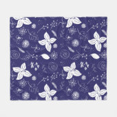 Navy Blue Christmas Fleecedecke (Vorderseite (Horizontal))