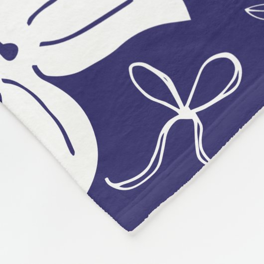 Navy Blue Christmas Fleecedecke (Ecke)