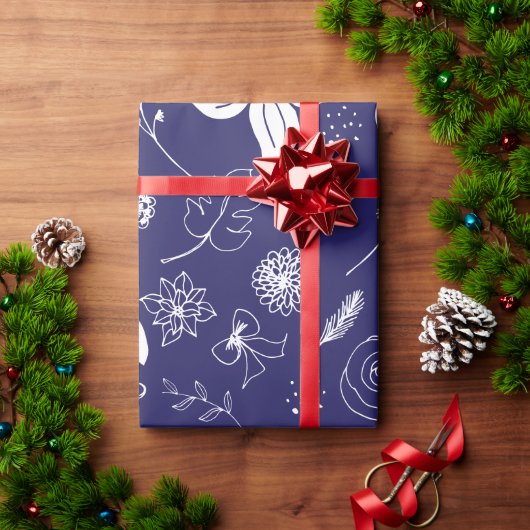 Navy Blue Christmas Geschenkpapier (Feiertagsgeschenk)