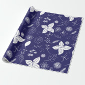 Navy Blue Christmas Geschenkpapier (Ungerollt)