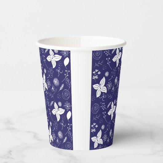 Navy Blue Christmas Pappbecher (Links)