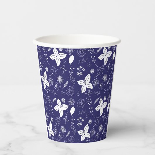 Navy Blue Christmas Pappbecher (Vorderseite)
