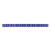 Navy Blue Christmas Snowflake Pattern Satinband (Vorderseite)