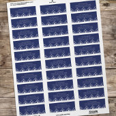 Navy Blue Christmas Snowflake Rücksendeadresse