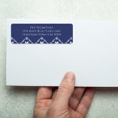 Navy Blue Christmas Snowflake Rücksendeadresse