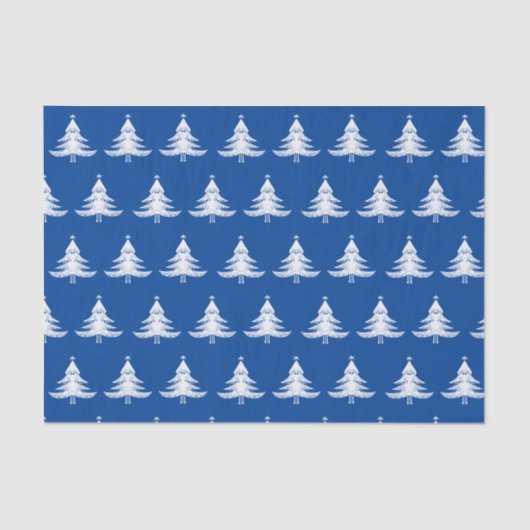 Navy Blue Christmas Tree Seidenpapier (Vorderseite)