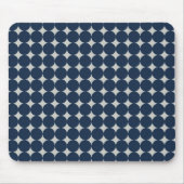 Navy Blue Circles und Silver Diamonds Pattern Gesc Mousepad (Vorne)