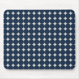 Navy Blue Circles und Silver Diamonds Pattern Gesc Mousepad