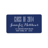 Navy Blue Class 2014 Abschluss Address Label Adressaufkleber (Vorne)