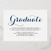 Navy Blue Class 2025 Foto Collage Abschluss Folieneinladung (Rückseite)